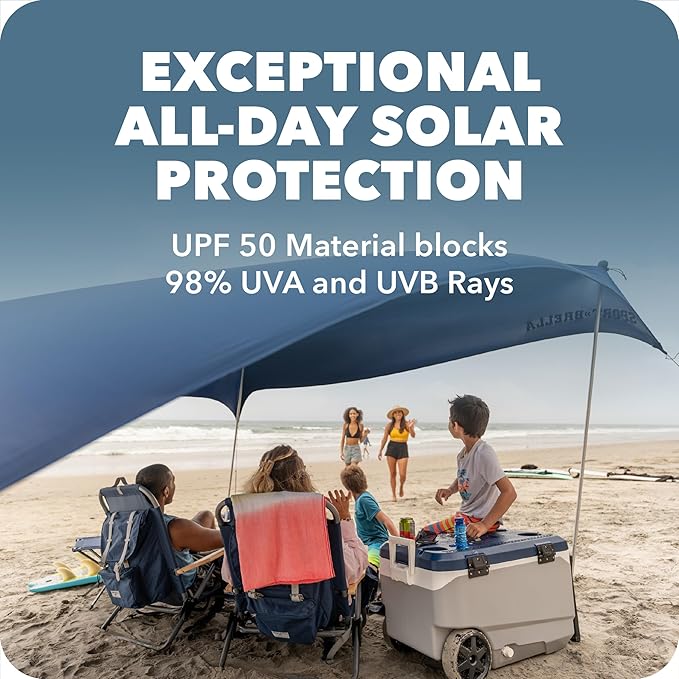 Sport-Brella Sol-Breeze Shelter UPF 50+ Sun and Rain Canopy for Camping Beach and Sports Events (10x10)