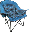 Black Sierra Oversized Camping Chair for Adults – 400 lb Heavy Duty Folding Chair with Cup Holders &amp Carry Bag