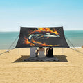 ALAZA Killer Whale Flame Beach Tent Sun Shelter UPF50+ Protection Beach Shade Canopy w/ 4 Sandbags for Outdoor Camping Fishing Backyard Fun Picnic 10x9 ft