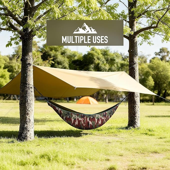 Hammock Underquilt Insulated Camping Quilt for Warm Sleeping Underquilt Easy to Setup and Packable for Camping Hiking Travel Beach Backyard Patio (Camouflage)