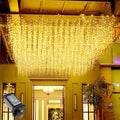 ZIMINGU Icicle Lights Outdoor 32.8 FT 400 LED 8 Modes Christmas String Fairy Lights with 80 Drops Twinkle Waterproof Connectable for Roof Balcony Business Park Decor Warm White 10M