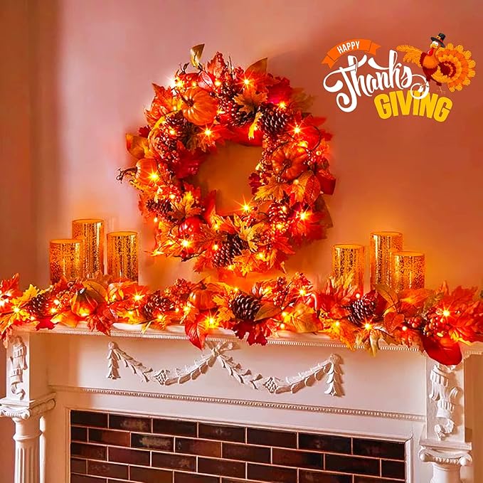 JMEXSUSS 500 LED Orange Christmas Lights Outdoor 173ft Christmas String Lights Plug in Waterproof 8 Modes Orange LED Light for Party House Tree Thanksgiving Xmas Decorations