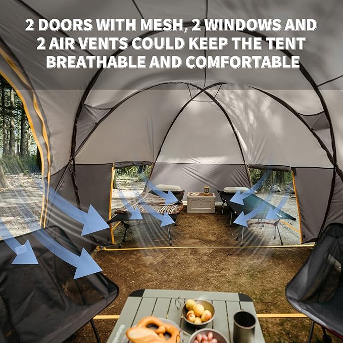 Naturehike KOTA 4/6/8 Person Camping Tent Double Layer Waterproof 4 Person 6 Person 8 Person Tents for Camping Large and Tall Family Tent with Vestibules Porch