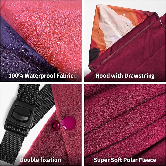 Waterproof Stadium Blanket Soft Warm Fleece Camping Blanket Wearable Camp Blanket for Outdoor Camping Picnic Stadium Sports Beach Car