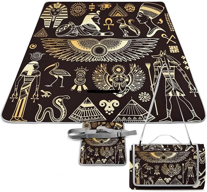 Tribal Native American Eagle Symbols Waterproof Outdoor Picnic Blanket Sandproof Beach Mat for Camping Hiking Grass Travelling