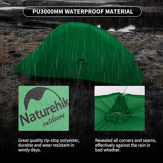 Naturehike Cloud-Up 2 Person Tent Lightweight Backpacking Tent with Footprint - Free Standing Ultralight Camping Hiking Backpack Tents Two Person Tent