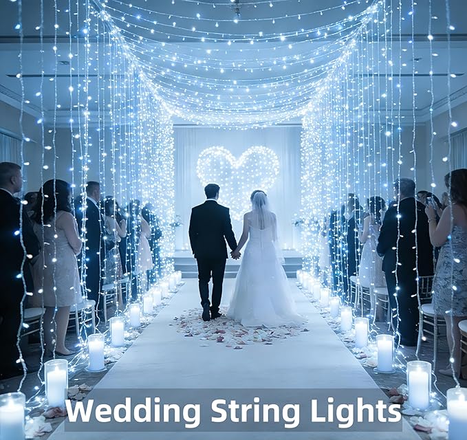 1500 LED Christmas Lights Outdoor with 12 Modes 470FT Green Wire Christmas String Fairy Lights with Timer &amp Dimmable Waterproof Twinkle Tree Lights for House Party Wedding Xmas Decor Cool White