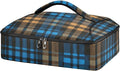 Casserole Carrier Blue and Brown Tartan Pattern Insulated Casserole Carrier for Hot or Cold Food Thermal Lunch Tote for Parties Picnic Travel Carry Bag