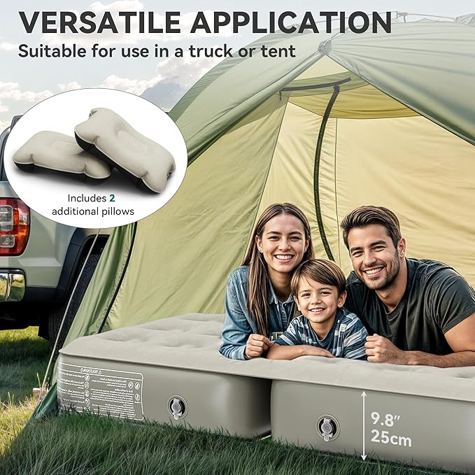YITAHOME 10'' SUV Air Mattress Inflatable Car Bed with Electric Pump &amp Accessories for Camping Road Trips &amp Travel Fits for 4Runner Jeep Wrangler &amp Most SUVs (Gray)