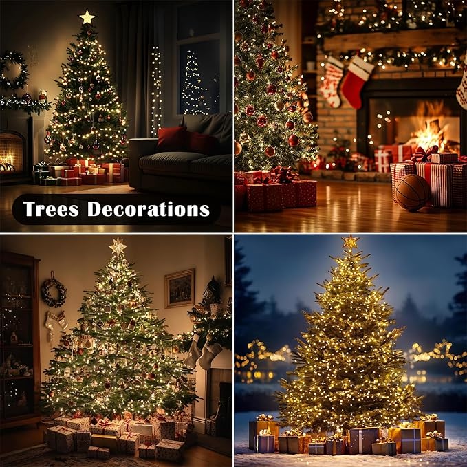 Firecracker Fairy Lights33FT 300Leds Waterproof Twinkle Lights Plug in8 Modes Remote String Light for Indoor Outdoor Christmas Wedding Birthday Patio Garden DecorGreen WireWarm White