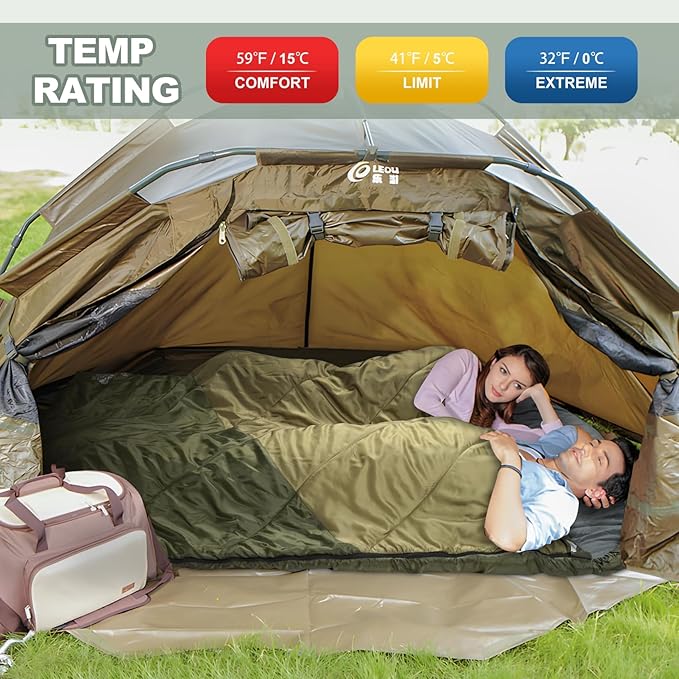 AGEMORE Sleeping Bag for Adults Single and Double Size Lightweight Waterproof XXL Sleeping Bag for Adults Kids Couples Camping Hiking Backpacking Or Traveling Warm &amp Cold Weather