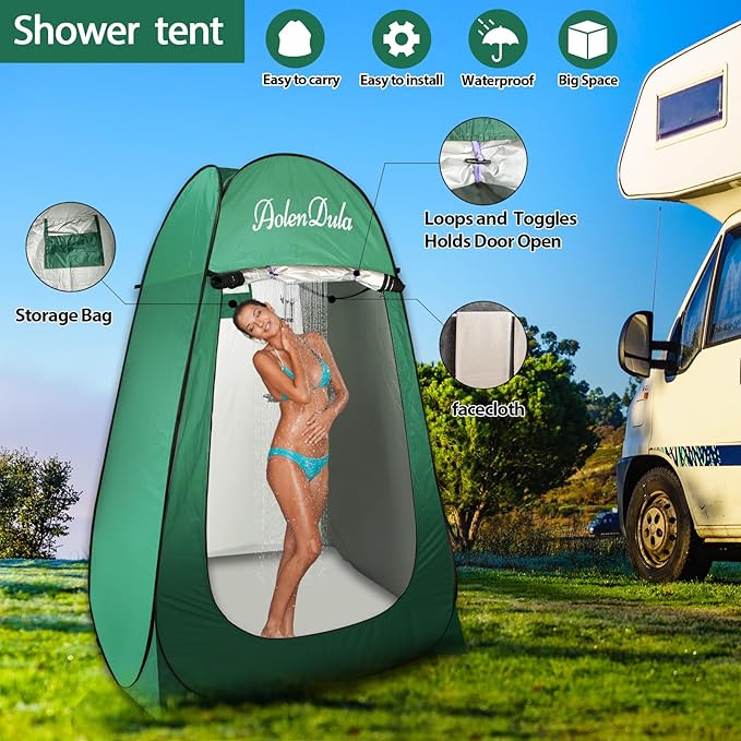 Pop Up Privacy Tent - 3000mm Waterproof Instant Changing Room for Camping/Beach Portable Shower Shelter with Carry Bag &amp Stakes (6.5lbs Lightweight)
