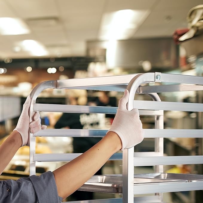 CURTA 20-Tier Heavy Duty Bun Pan Bakery Rack with 5 Wheels NSF Certified Heavy Duty 26 D x 20 W x 69 H Storage for Half &amp Full Sheets