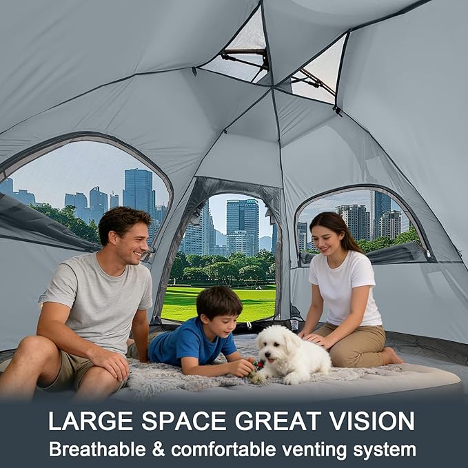 ADSMART Instant Tents for Camping 2/3/4/5 Person Tent Waterproof Easy Setup Sets Up Backpacking Tents with Carry Bag for Outdoor Hiking