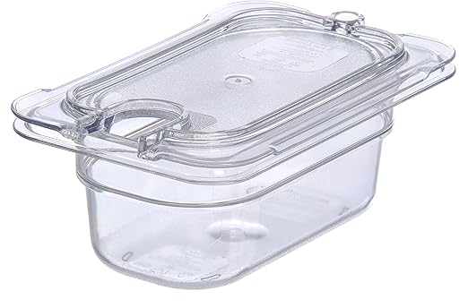Carlisle FoodService Products 10337U07 StorPlus Ninth Size Polycarbonate Universal Flat Surface Notched Food Pan Lid Clear (Pack of 6)