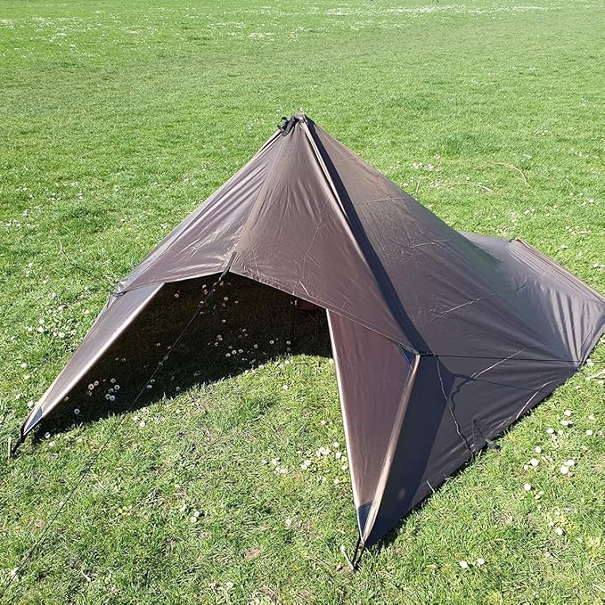 DD Hammocks - DD Tarp 3x3 - Coyote Brown (10ft x 10ft) - 100% Waterproof - Lightweight &amp Multifunctional Rainfly Tarp Tent Shelter for Camping &amp Travel Adventure