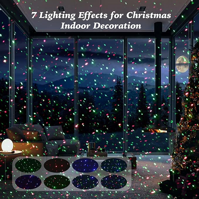 Star Laser Light Projector Outdoor AIRIVO RGB 3 Colors 11 Lighting Effects Firefly Lights Projection Light Christmas Laser Lights with Remote Control Holiday Decor for Garden Trees HomeLandscape