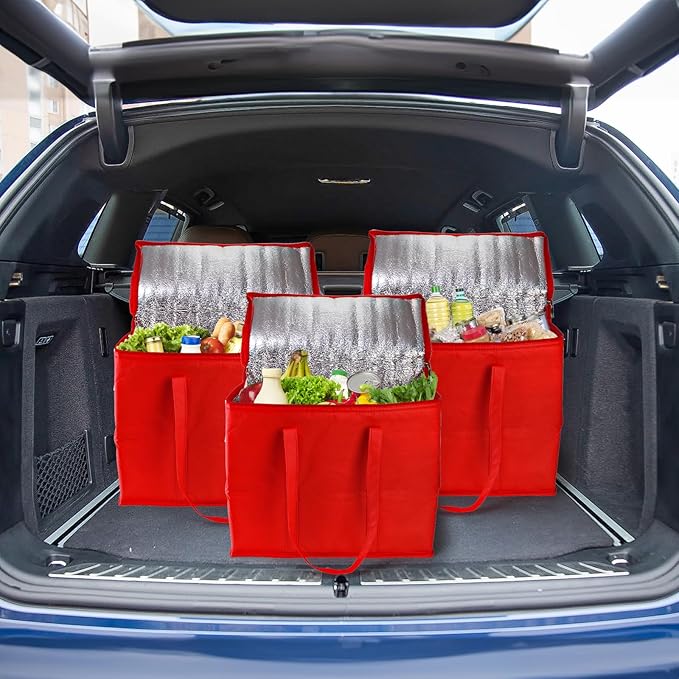 6 Pack Reusable Grocery Bags X-Large Foldable Tote Bag Shopping Bags with Handle for Groceries Food Delivery Bags for Travel Camping Clothes Picnic