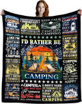 Camping Blanket Gift for Men or WomanCamping Stuff Camping Lovers thorw Blankets for Camper OutdoorGifts for Campers on Birthday Christmas Thanksgiving 80x60