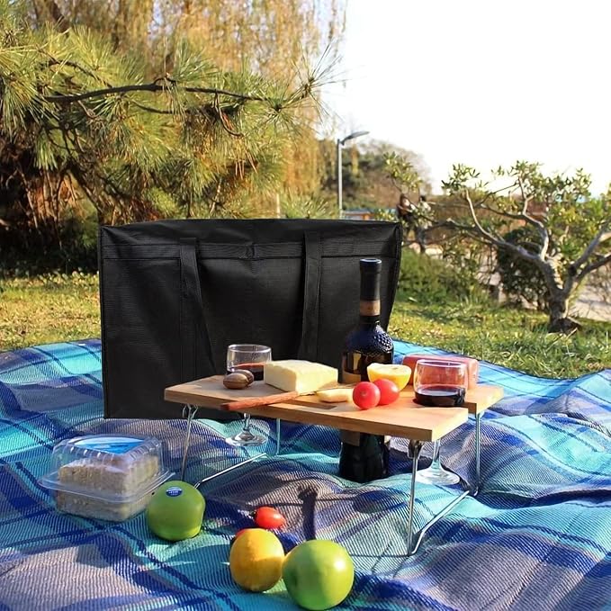 Black Insulated Food Delivery Bag. Insulated Grocery Bags with Zippered Top. Foldable Catering Bag for Food Deliveries. Heavy Duty Cold Bags for Groceries