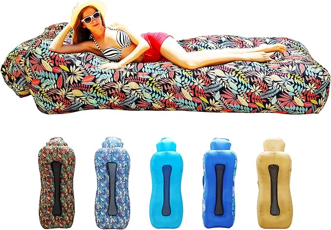 Inflatable Couch Inflatable Lounger Air Sofa | No-Pump Blow Up Couch | Ergonomic Design Air Couches Outdoor for Camping &amp Park &amp Beach Upgrade Your Camping Accessories