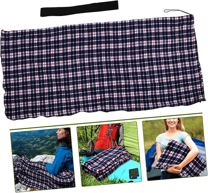 Yardwe Portable Lightweight Adult Down for Camping Machine Washable Fleece Liner Comfortable Indoor Outdoor Use Warm and Compact for Hiking Picnic Travel