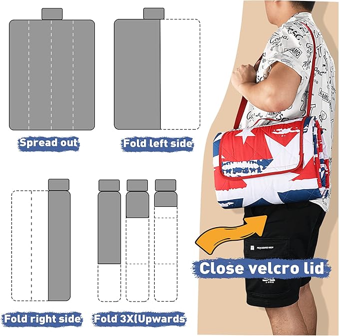 Tirrinia Picnic Blanket Extra Large Waterproof Lightweight Portable Outdoor Mat for Family Camping Travel Park Beach Hiking Stadium Concerts - Machine Washable
