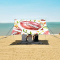 Flower Rugby Tile Pattern Camping Sun Shelter Beach Tent Portable Beach Sun Shade Outdoor Canopy for Camping Trips Fishing Picnic