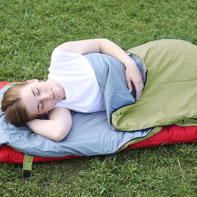 REDCAMP Ultra Lightweight Sleeping Bag for Backpacking Hiking Comfort for Adults Warm Weather with Compression Sack