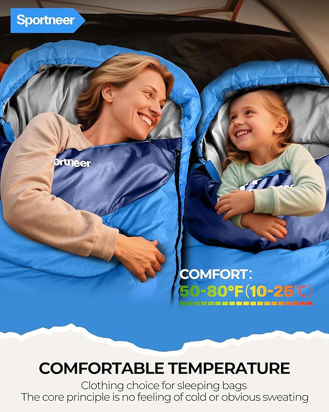 Sportneer Sleeping Bag for Adults &amp Kids Cold Weather &amp Warm Waterproof Camping Sleeping Bag Compact Portable for Camping Hiking &amp Travel