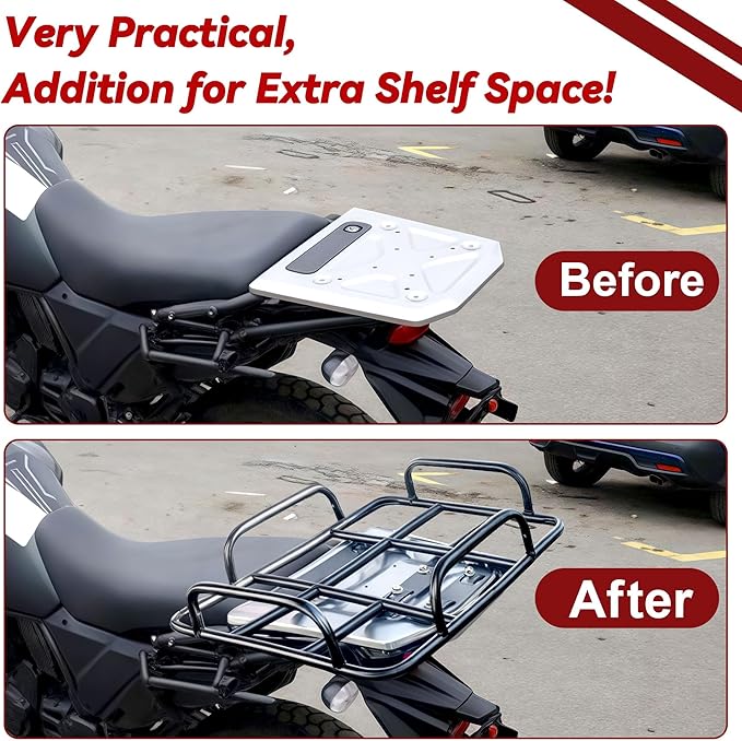 Food Delivery Box Rack Rear Grille 80kg Loading Delivery Food Box Rack with Guardrail Delivery Food Bag Rack Universal for Motorcycle Electric (inner diameter 50/40)