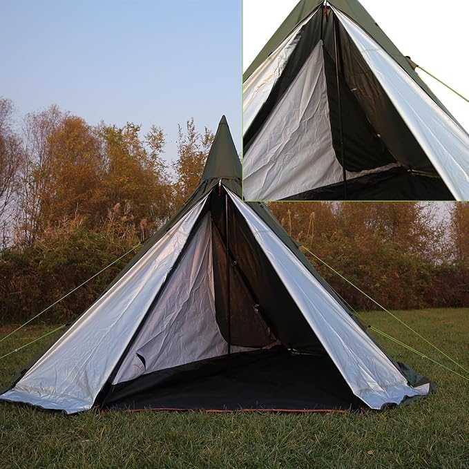 WINTENT 4 Season Waterproof Teepee Tent Yurt with Stove Jack for Adult Camping Hiking Height 7.8FT/240CM