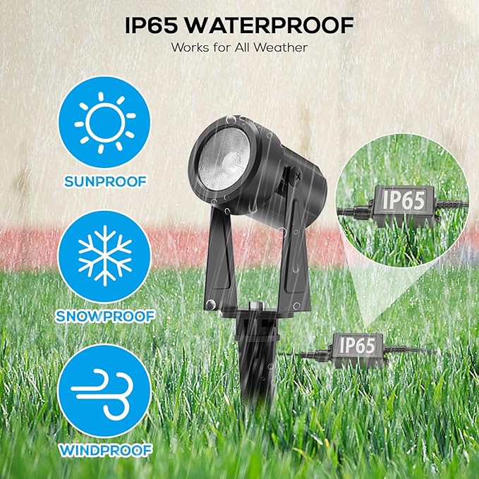 SUNTHIN Outdoor Landscape Lighting with Dusk to Dawn Sensor Controller 4 Pack
