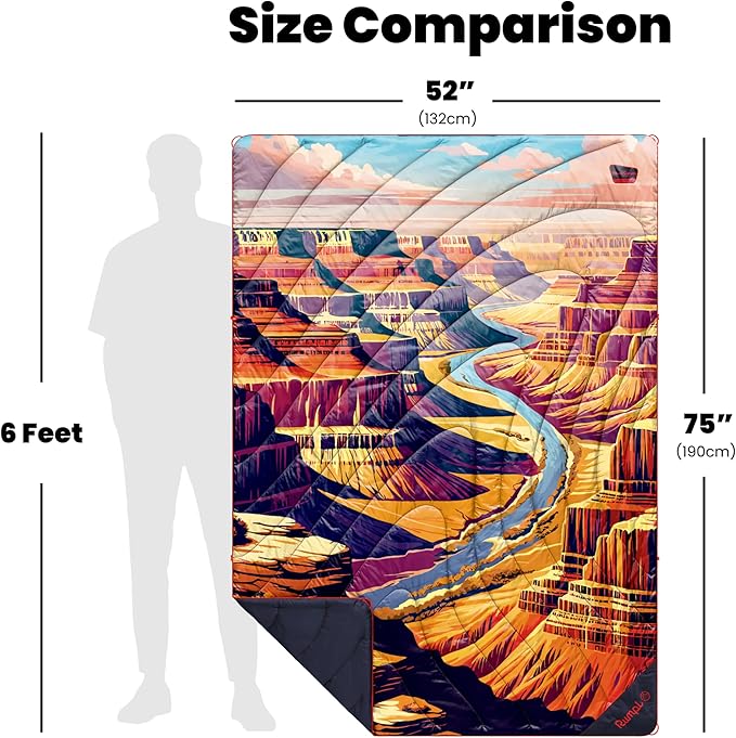 Rumpl Original Puffy National Park Blanket for Camping and Outdoors Grand Canyon - V3