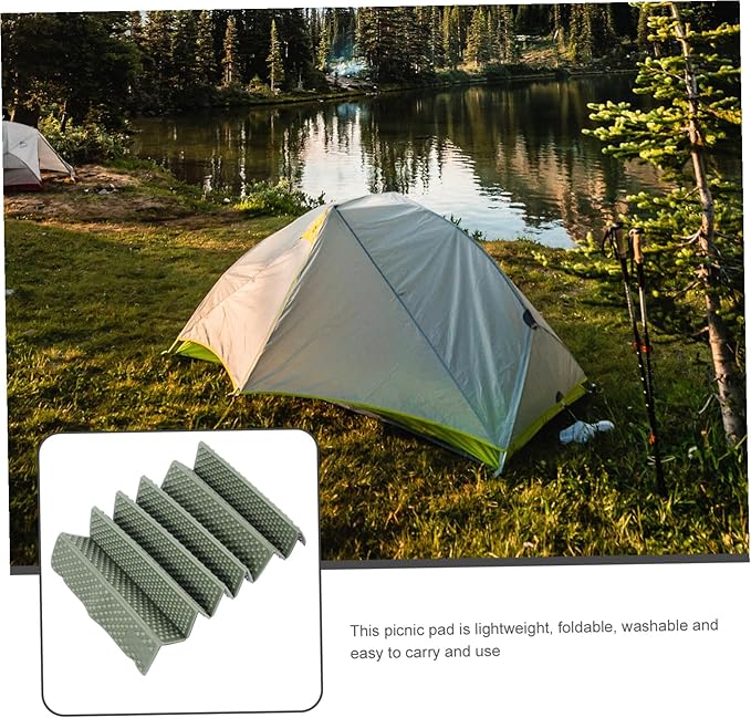 Generic Foldable Thick Outdoor Camping Mat Portable Picnic Floor Cushion Lightweight Multi-use Sleeping Pad with Wear-Resistant Material for Garden Stadium Park Travel