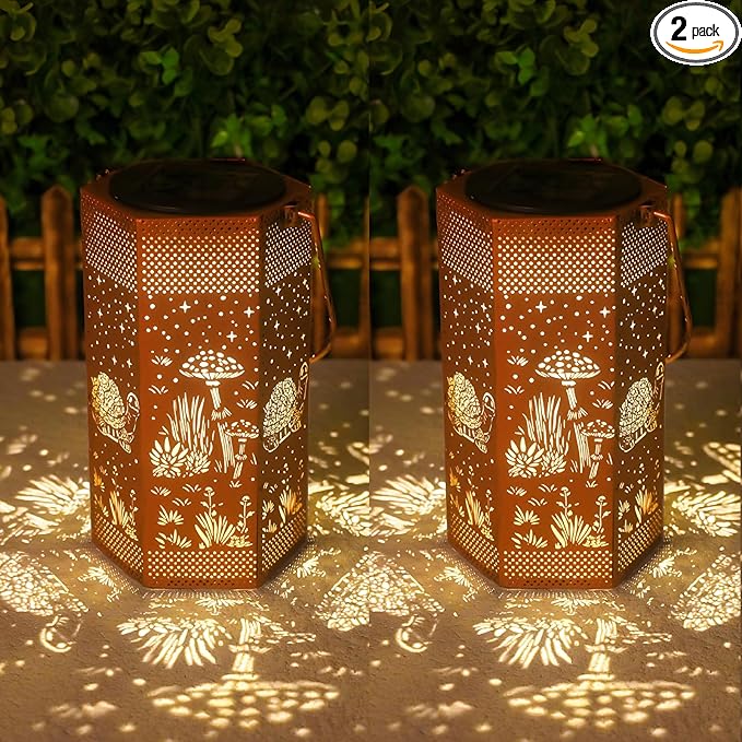 2 Pack Turtles Solar Lantern Outdoor Waterproof - Mothers Day Gifts for Mom Grandma - Birthday Day Gifts for Women Garden Decor Solar Lights Outdoor
