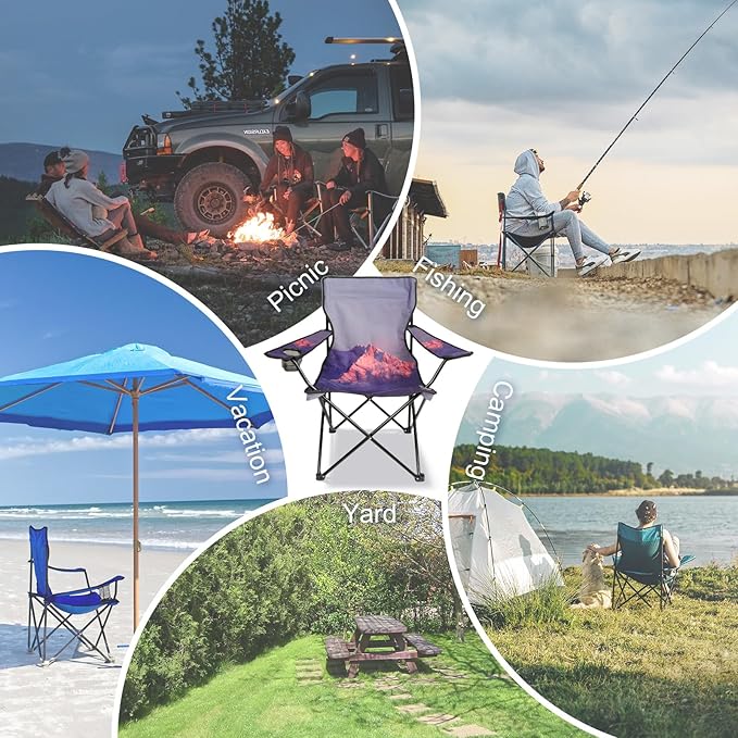 Northroad Camping Chair Portable Camp Chair Folding Lawn Chair with Cup Holder for Outdoor Camping Hiking Travel Patio Beach Picnics