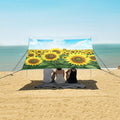 ALAZA Sunflower Field Sky Beach Tent Sun Shelter UPF50+ Protection Beach Shade Canopy w/ 4 Sandbags for Outdoor Camping Fishing Backyard Fun Picnic 10x9 ft