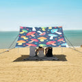 Colorful Mushrooms Camping Sun Shelter Beach Tent Portable Beach Sun Shade Outdoor Canopy for Camping Trips Fishing Picnic