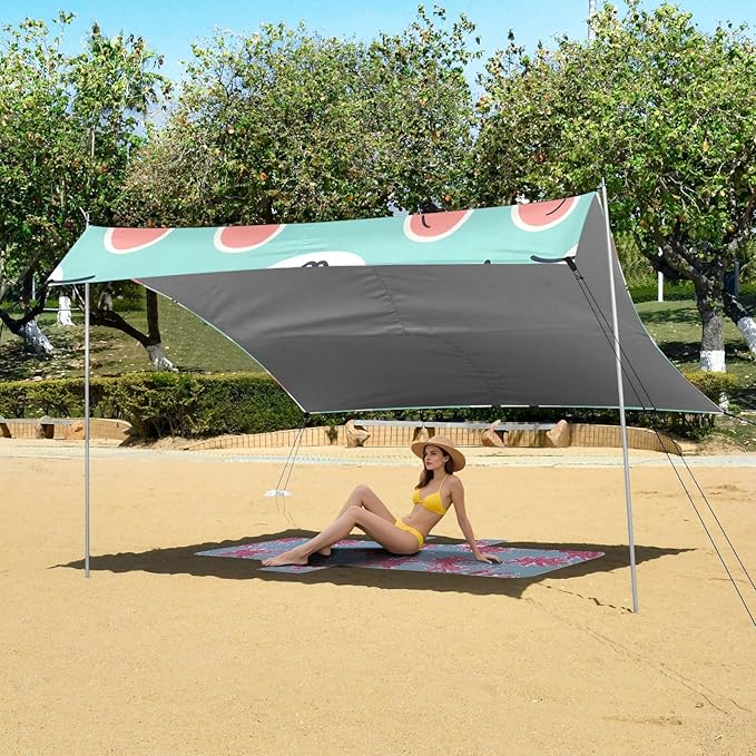 Mouse Faces Camping Sun Shelter Beach Tent Portable Beach Sun Shade Outdoor Canopy for Camping Trips Fishing Picnic