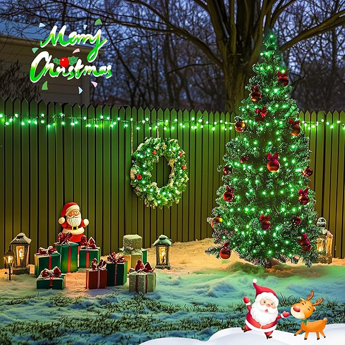 JMEXSUSS 500 LED Green Christmas Lights 8 Modes St Patrick's Day Lights Outdoor Plug in 173ft Green String Light for St Patrick's Day Party Xmas Tree Decorations