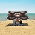 ALAZA Rose Gold Lips Beach Tent Sun Shelter UPF50+ Protection Beach Shade Canopy w/ 4 Sandbags for Outdoor Camping Fishing Backyard Fun Picnic 10x9 ft