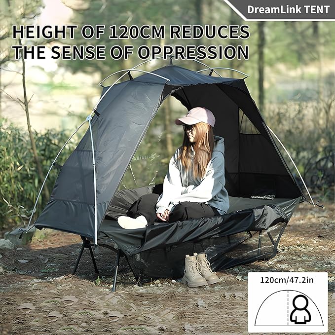 TENPLAY 1-Person Cot Tent FlysheetMust be Used with Matching Inner Tent LightweightWaterproof Sun ProtectionNylon Easy SetupExpandable Rainfly for Camping Hiking Backpacking Picnics