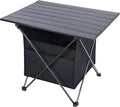 Portable Folding Aluminum Alloy Camping Table with High-Capacity Storage and Carry Bag Medium Size for Camping Traveling Hiking Fishing Beach BBQBlack