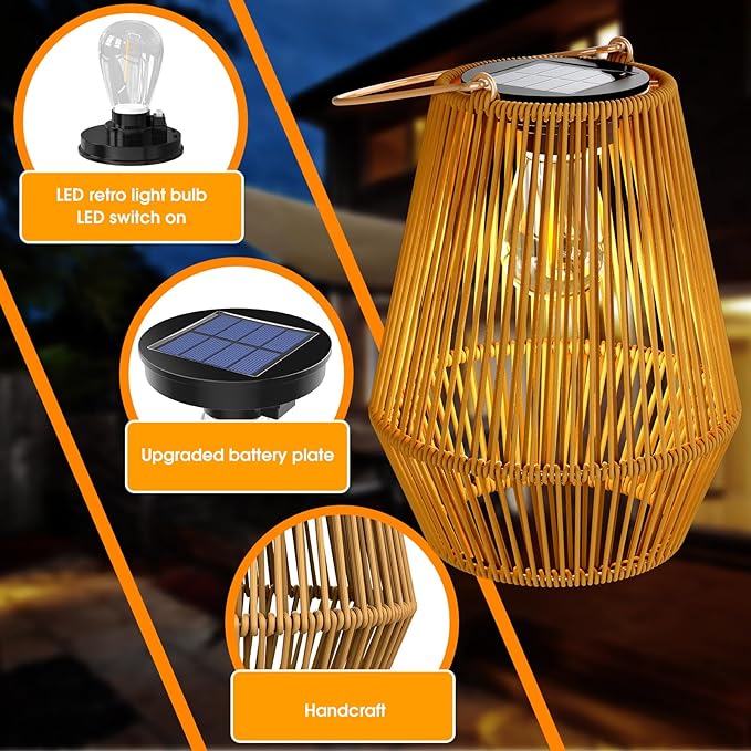 Solar Lanterns KagoLing Solar Lanterns Outdoor Waterproof Gifts for Women Hanging Lights Outdoor Christmas Lamp Lights Decoration for Outside GardenYardPatioPorchTreesLawnPathway Decor 2 Pack