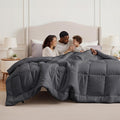Bedsure Comforter Duvet Insert - Quilted Comforters Oversized King Size All Season Duvet GentleSoft Down Alternative Bedding with 8 Tabs Gifts for Women/Men Grey Oversized King 116 x 98 Inches