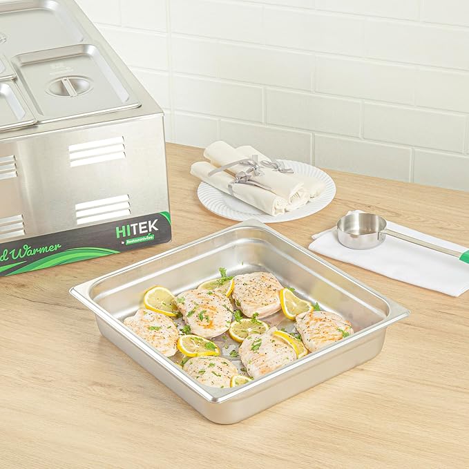 Restaurantware Hotel Pan 1 Count 2/3 Size Anti-Jam 2.5â€ Deep Freezable 24 Gauge Stainless Steel Steam Pan Lid Sold Separately for Use in Commercial Kitchens Cafeterias and Catering Event