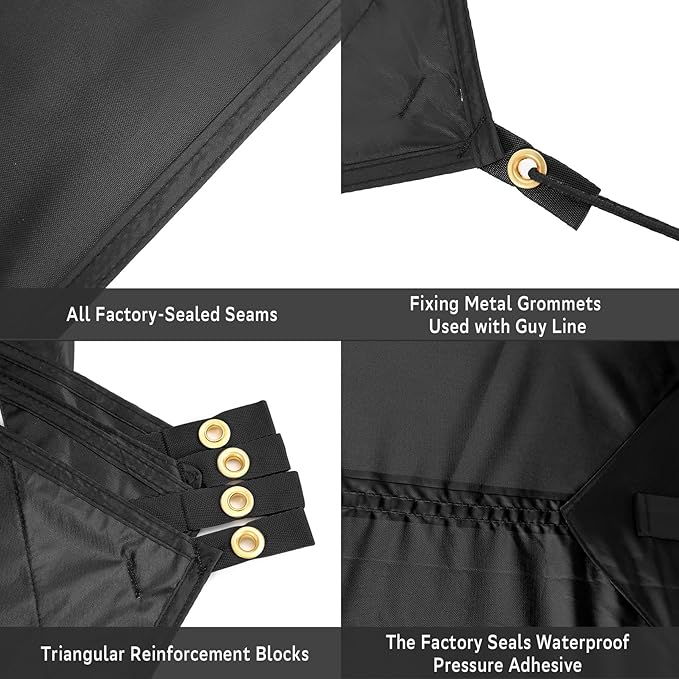 Clostnature Waterproof Camping Tarp for Tent - Ultralight Hammock Rain Fly for Backpacking Heavy Duty Camping Hiking Awning Lightweight Rain Tarp Tent Shelter Camping Gear Must Haves