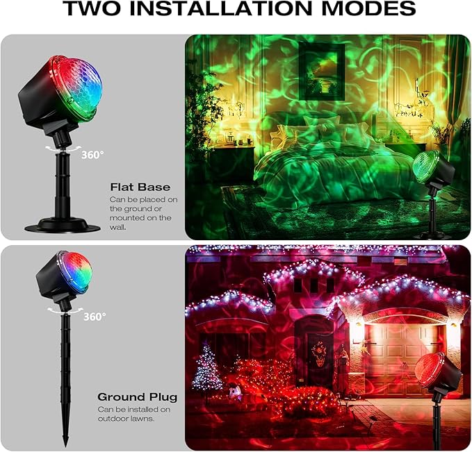 Ocean Wave Projector Light Outdoor 14 Colors Water Wave Effect Ocean Lamp Remote &amp Timer IP65 Weatherproof for Christmas Halloween Yard House Parties Wedding Bedroom Ceiling Decor