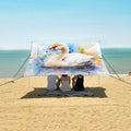 ALAZA Watercolor Duck Baby Beach Tent Sun Shelter UPF50+ Protection Beach Shade Canopy w/ 4 Sandbags for Outdoor Camping Fishing Backyard Fun Picnic 10x9 ft
